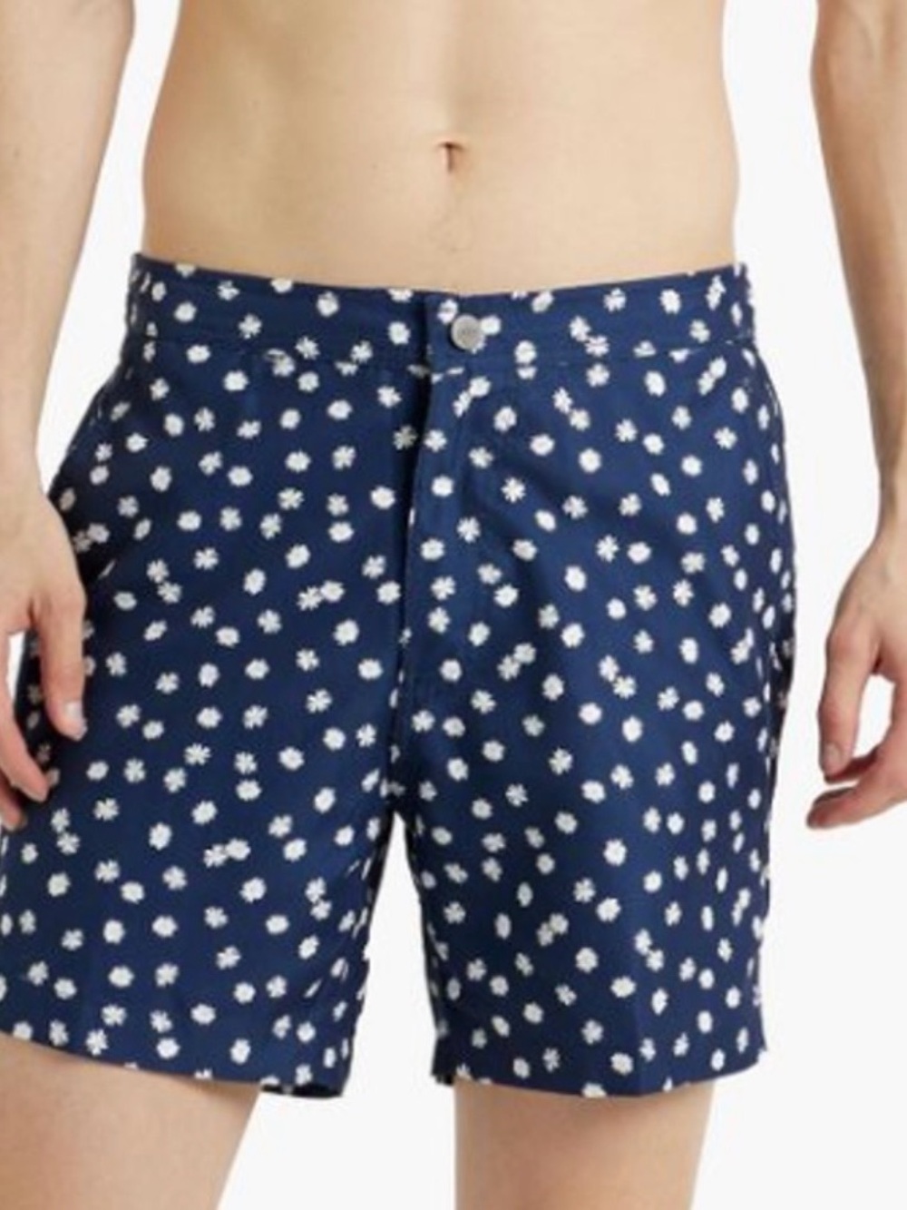 Size L Onia Navy Floral Print Swim Shorts
